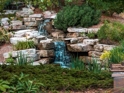 Small Waterfall In A Garden